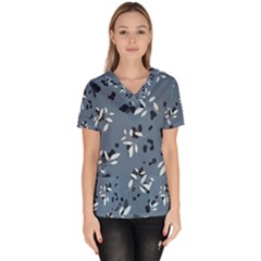 Abstract fashion style  Women s V-Neck Scrub Top