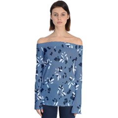 Abstract fashion style  Off Shoulder Long Sleeve Top