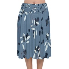 Abstract fashion style  Velvet Flared Midi Skirt