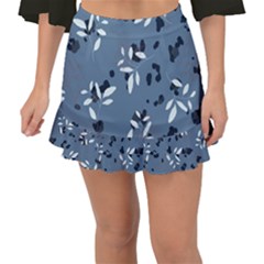 Abstract fashion style  Fishtail Mini Chiffon Skirt