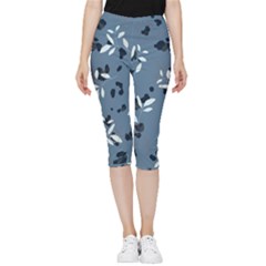 Abstract fashion style  Inside Out Lightweight Velour Capri Leggings 