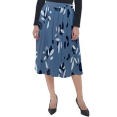 Abstract fashion style  Classic Velour Midi Skirt 