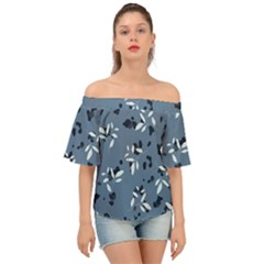 Abstract fashion style  Off Shoulder Short Sleeve Top