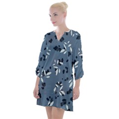 Abstract fashion style  Open Neck Shift Dress