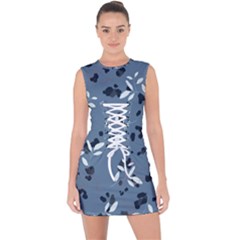 Abstract fashion style  Lace Up Front Bodycon Dress