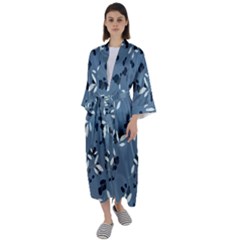 Abstract fashion style  Maxi Satin Kimono