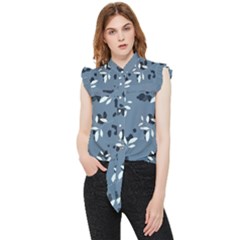 Abstract fashion style  Frill Detail Shirt