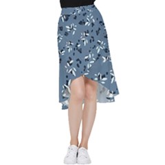 Abstract fashion style  Frill Hi Low Chiffon Skirt