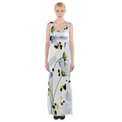 Tree Poppies  Thigh Split Maxi Dress by Sobalvarro