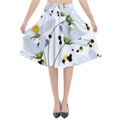 Tree Poppies  Flared Midi Skirt by Sobalvarro