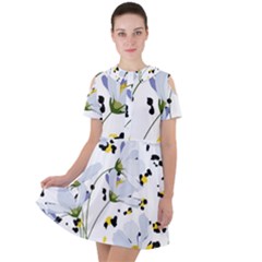 Tree Poppies  Short Sleeve Shoulder Cut Out Dress  by Sobalvarro