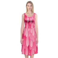 Rose Slime  Midi Sleeveless Dress by Sobalvarro