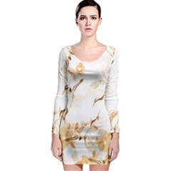 Birds And Flowers  Long Sleeve Bodycon Dress by Sobalvarro