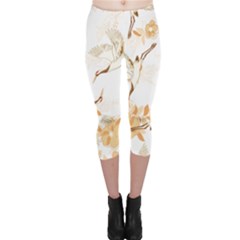 Birds And Flowers  Capri Leggings  by Sobalvarro