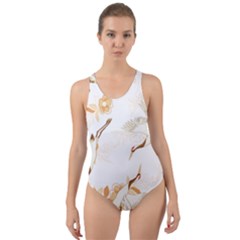 Birds And Flowers  Cut-out Back One Piece Swimsuit by Sobalvarro