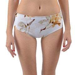 Birds And Flowers  Reversible Mid-waist Bikini Bottoms by Sobalvarro