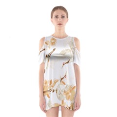 Birds And Flowers  Shoulder Cutout One Piece Dress by Sobalvarro