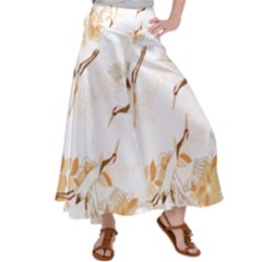 Birds And Flowers  Satin Palazzo Pants by Sobalvarro