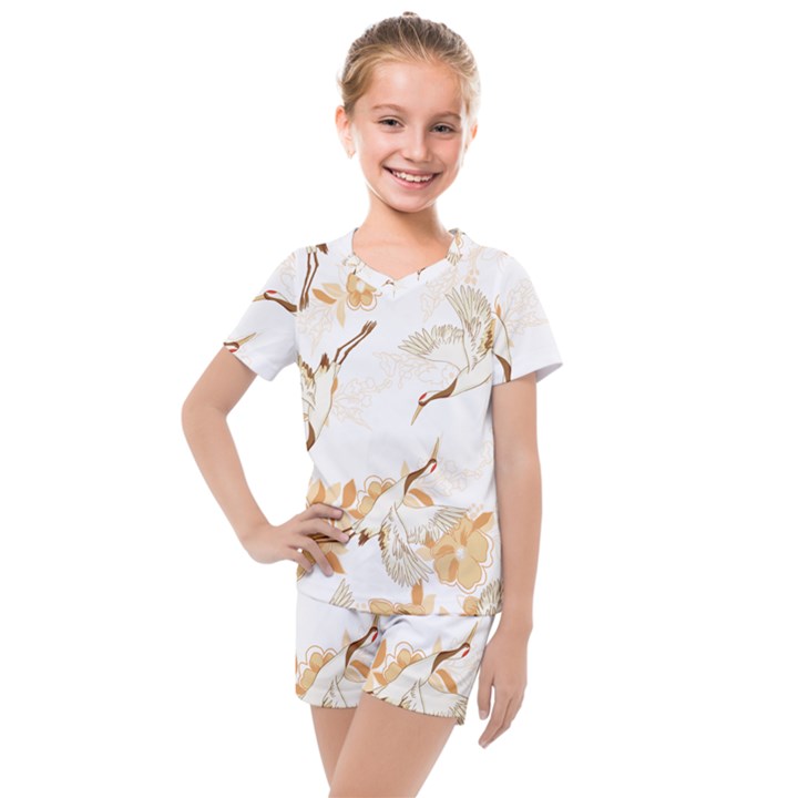 Birds and flowers  Kids  Mesh Tee and Shorts Set