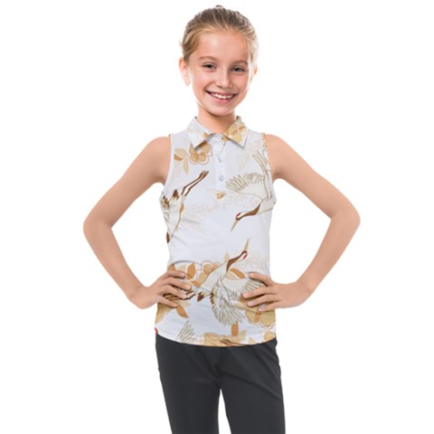 Birds And Flowers  Kids  Sleeveless Polo Tee by Sobalvarro