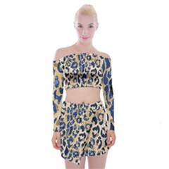 Leopard Skin  Off Shoulder Top With Mini Skirt Set by Sobalvarro