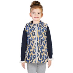 Leopard Skin  Kids  Hooded Puffer Vest by Sobalvarro