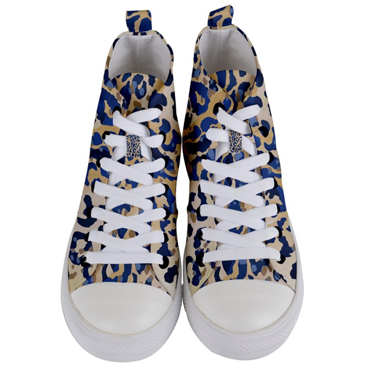 Leopard skin  Women s Mid-Top Canvas Sneakers