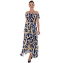 Leopard skin  Off Shoulder Open Front Chiffon Dress View1