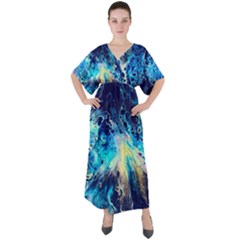 Iridescence V-neck Boho Style Maxi Dress by CKArtCreations