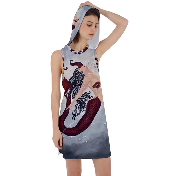 Bama Mermaid Racer Back Hoodie Dress