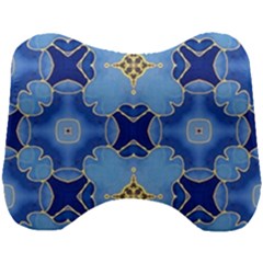 Blue Ornate Head Support Cushion by Dazzleway