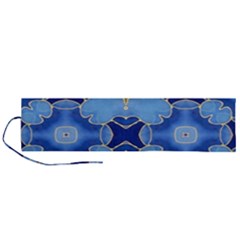 Blue Ornate Roll Up Canvas Pencil Holder (l) by Dazzleway