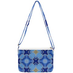 Blue Ornate Double Gusset Crossbody Bag