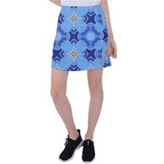 Blue Ornate Tennis Skirt by Dazzleway