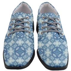 Blue Pattern Women Heeled Oxford Shoes by Dazzleway