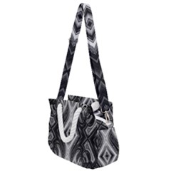 Black And White Rope Handles Shoulder Strap Bag by Dazzleway