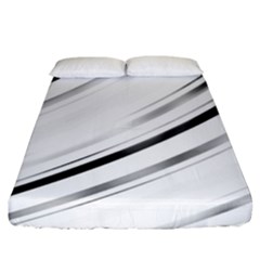 High Contrast Minimalist Black And White Modern Abstract Linear Geometric Style Design Fitted Sheet (king Size)