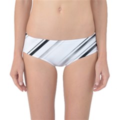 High Contrast Minimalist Black And White Modern Abstract Linear Geometric Style Design Classic Bikini Bottoms by dflcprintsclothing