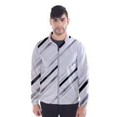 High Contrast Minimalist Black And White Modern Abstract Linear Geometric Style Design Men s Windbreaker by dflcprintsclothing