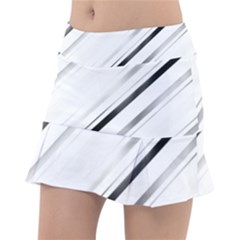 High Contrast Minimalist Black And White Modern Abstract Linear Geometric Style Design Tennis Skorts by dflcprintsclothing