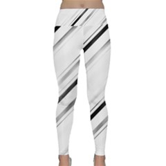 High Contrast Minimalist Black And White Modern Abstract Linear Geometric Style Design Lightweight Velour Classic Yoga Leggings by dflcprintsclothing