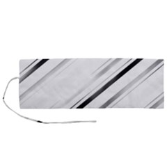 High Contrast Minimalist Black And White Modern Abstract Linear Geometric Style Design Roll Up Canvas Pencil Holder (m) by dflcprintsclothing