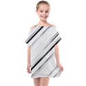 High contrast minimalist black and white modern abstract linear geometric style design Kids  One Piece Chiffon Dress View1