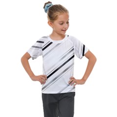 High Contrast Minimalist Black And White Modern Abstract Linear Geometric Style Design Kids  Mesh Piece Tee