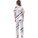 High contrast minimalist black and white modern abstract linear geometric style design Kids  Satin Short Sleeve Pajamas Set View2