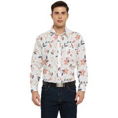 Flowers And Hearts Men s Long Sleeve Pocket Shirt  by Sobalvarro