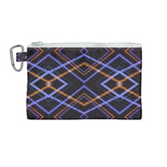 Intersecting Diamonds Motif Print Pattern Canvas Cosmetic Bag (medium) by dflcprintsclothing