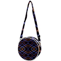 Intersecting Diamonds Motif Print Pattern Crossbody Circle Bag by dflcprintsclothing