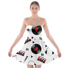 Music Life Strapless Bra Top Dress by Valentinaart