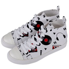 Music Life Women s Mid-top Canvas Sneakers by Valentinaart